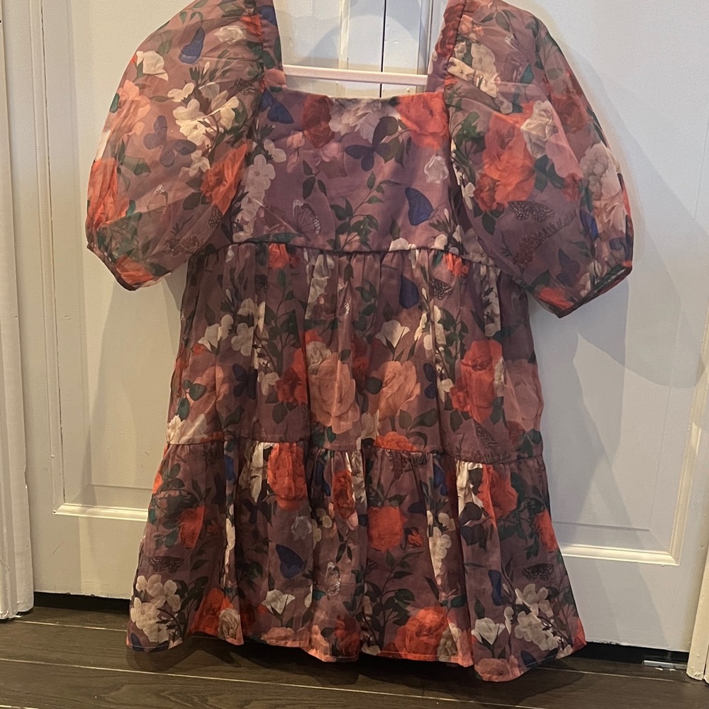 Next Direct Floral Kids Dress - Purple and Red